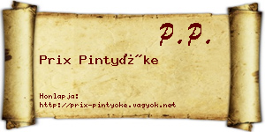 Prix Pintyőke névjegykártya
